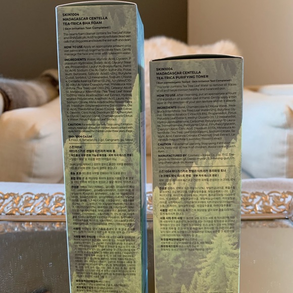 Skin 1004/Madagascar, Centella  Tea- Trica  BHA foam and Purifying Toner - Picture 3 of 7